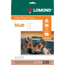 Бумага A4 Lomond Матовая  односторонняя 230 гр/м2, 50л. (0102016